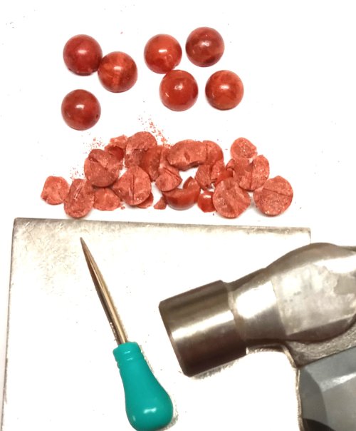 Judy Larson's Split Bead Earrings - Choosing and Preparing Beads, Contemporary Wire Jewelry, Filing, Finishing, , sanding, filing, polishing, Save all the waste to crush for a later project